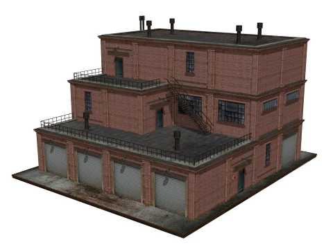 Old brick warehouse 3D Model