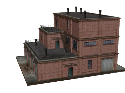 Old brick warehouse 3D Model