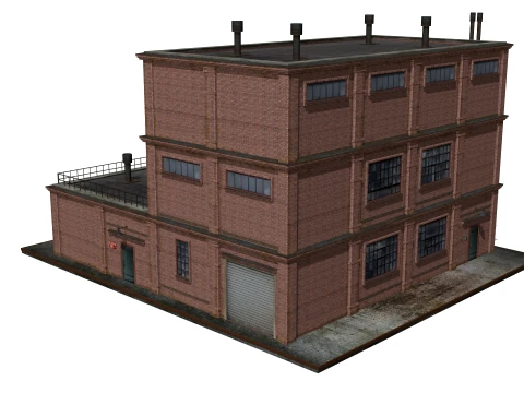 Old brick warehouse 3D Model