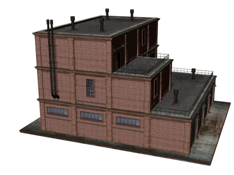 Old brick warehouse 3D Model