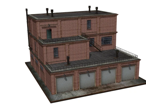 Old brick warehouse 3D Model