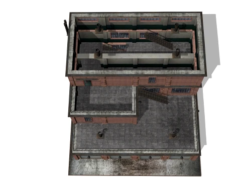 Old brick warehouse 3D Model