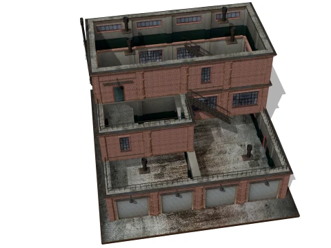 Old brick warehouse 3D Model
