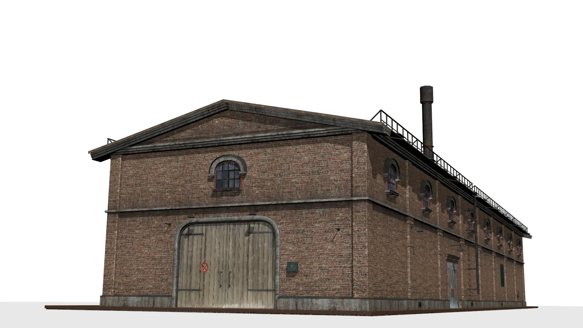 Old brick factory 3D Model .c4d .max .obj .3ds .fbx .stl .blend 