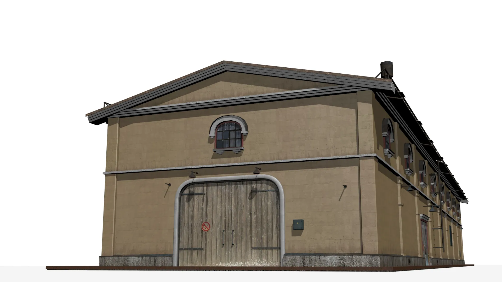 Old brick factory 3D Model .c4d .max .obj .3ds .fbx .stl .blend 