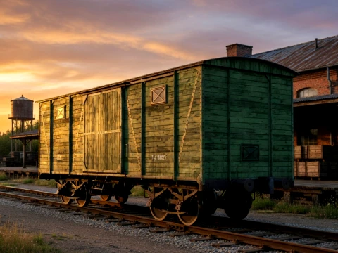 Old railway carriage 3D Model