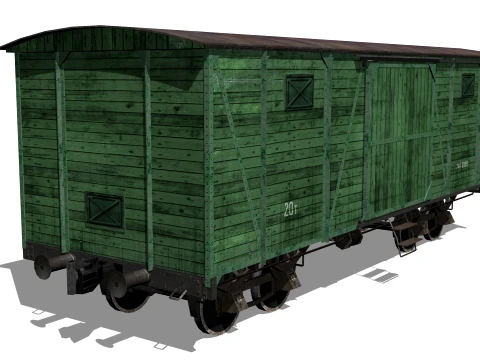 Old railway carriage 3D Model