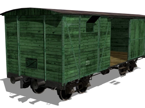 Old railway carriage 3D Model