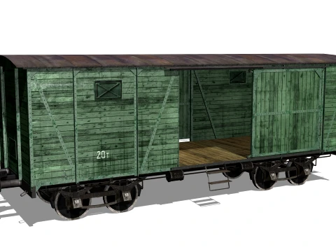 Old railway carriage 3D Model