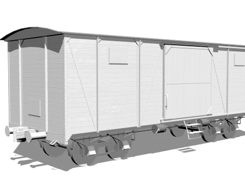 Old railway carriage 3D Model