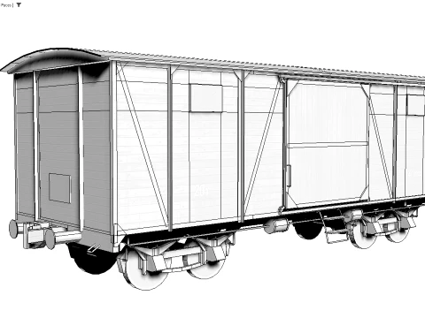 Old railway carriage 3D Model