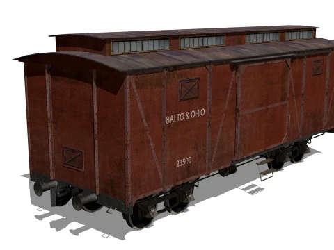 Old railway carriage 3D Model
