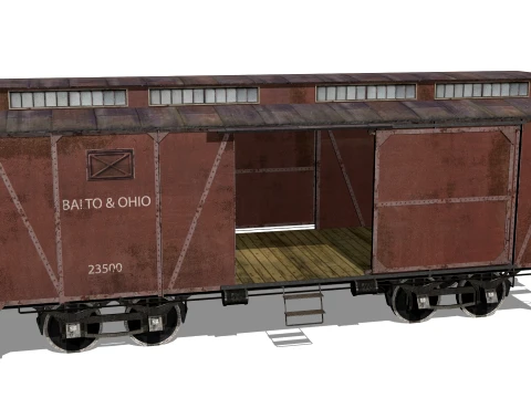 Old railway carriage 3D Model