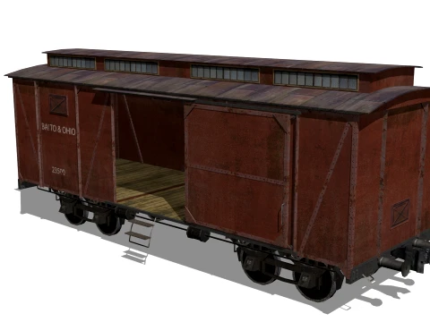 Old railway carriage 3D Model