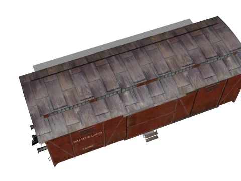 Old railway carriage 3D Model