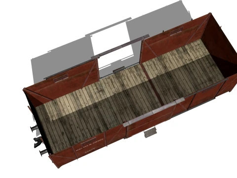 Old railway carriage 3D Model