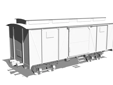 Old railway carriage 3D Model