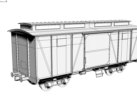 Old railway carriage 3D Model