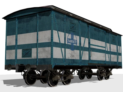 Old railway carriage 3D Model