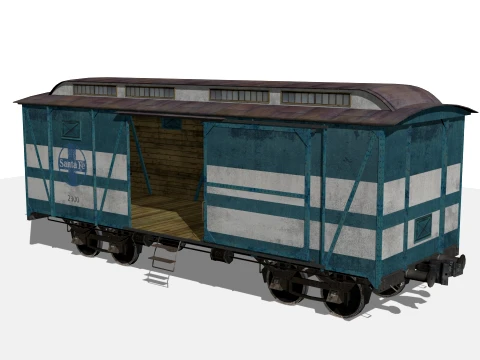 Old railway carriage 3D Model