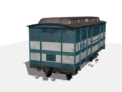Old railway carriage 3D Model