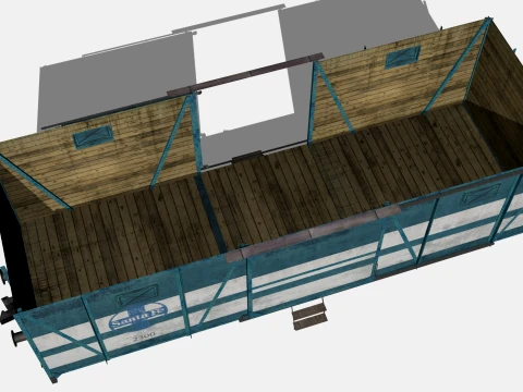 Old railway carriage 3D Model