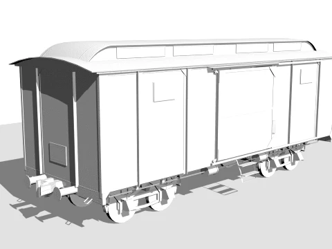 Old railway carriage 3D Model