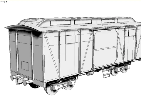 Old railway carriage 3D Model