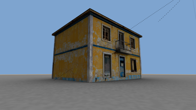 old yellow house 3D Модель .c4d .max .obj .3ds .fbx .stl .blend 