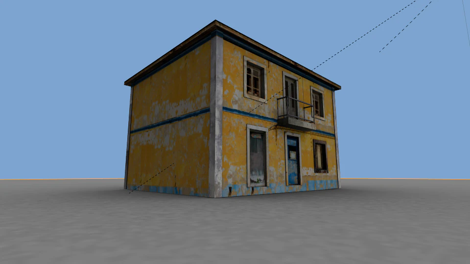 vieille maison jaune Modèle 3D .c4d .max .obj .3ds .fbx .stl .blend 