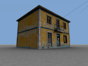old yellow house Modèle 3D