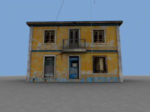 vieille maison jaune Modèle 3D