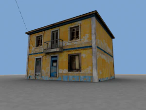 vieille maison jaune Modèle 3D