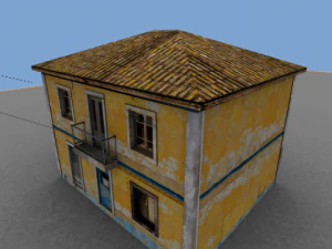 vieille maison jaune Modèle 3D