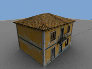 vieille maison jaune Modèle 3D