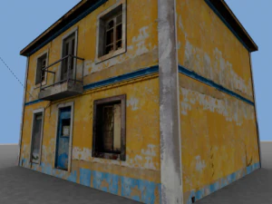 vieille maison jaune Modèle 3D
