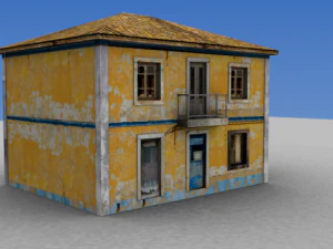 vieille maison jaune Modèle 3D