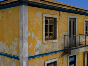 vieille maison jaune Modèle 3D