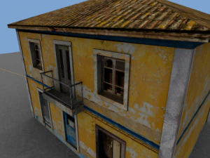 vieille maison jaune Modèle 3D