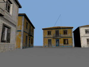 vieille maison jaune Modèle 3D