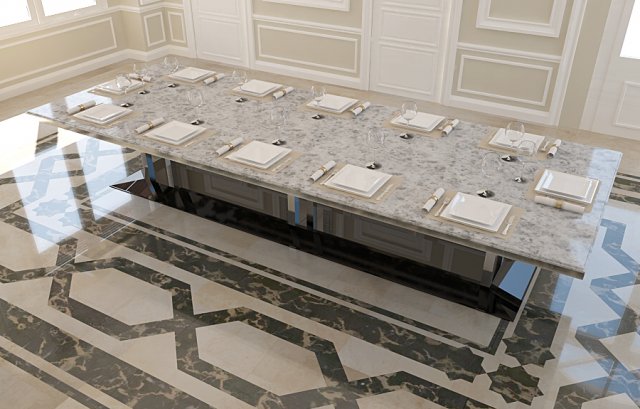 classic design dining table Modelo 3D .c4d .max .obj .3ds .fbx .stl .blend 