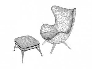 modern highchair  ottoman 3D Model