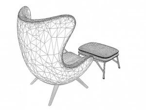 modern highchair  ottoman 3D Model