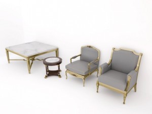 classic furniture set collection Modelo 3D