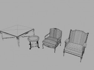 classic furniture set collection 3D-Modell