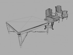 classic furniture set collection 3D-Modell