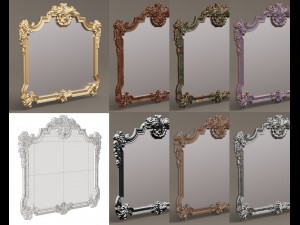 green apple mirror frame 902968 3D 모델