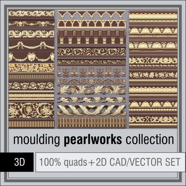 pearlworks moulding collection 3D मॉडल .c4d .max .obj .3ds .fbx .stl .blend 