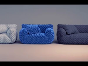 nuvola sofa 3 sizes 3D Model