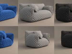 nuvola sofa 3 sizes 3D Model